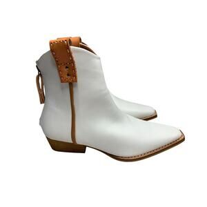 ARider Girl White Western Ankle Booties